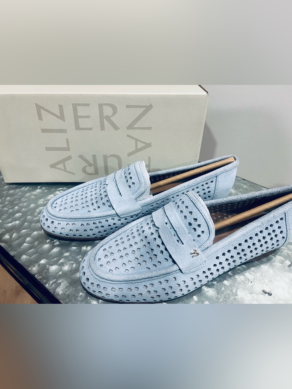 BRAND NEW -Light Blue Suede Penny Women’s Loafers from Nordstroms